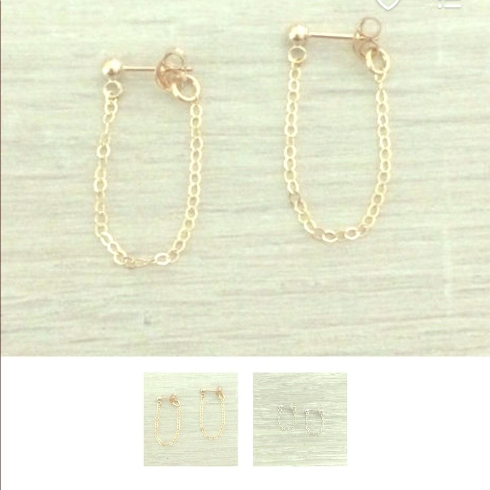 14 karat gold filled wrap chain earrings